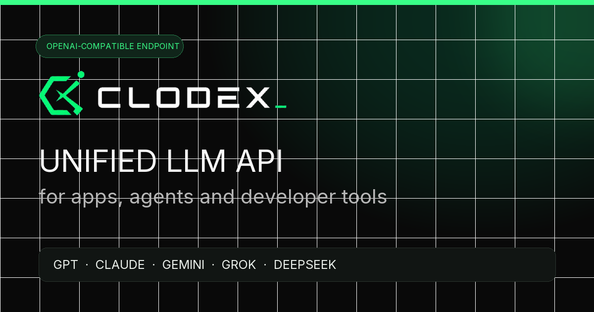 Compatibility Coding System Photo Документация CLODEX API — OpenAI-compatible endpoint